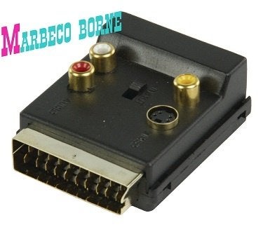 SCART Adapter Schakelbaar, S-Video Female + 3x RCA Fem, Ophalen, Scartkabel, Nedis, Nieuw