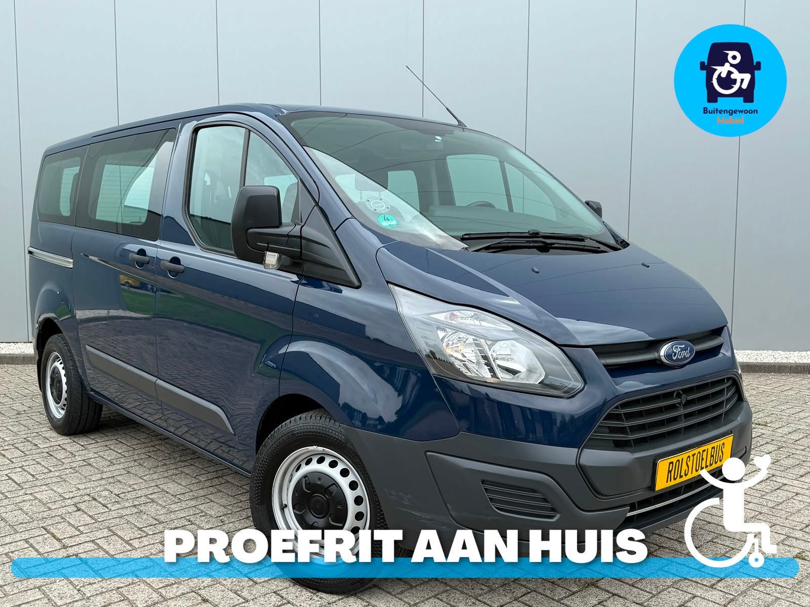 Ford Transit Custom 2.0 TDCI L1H1 Rolstoelbus | Automaat | A, Auto's, Dealer onderhouden, Stof, Gebruikt, Zwart