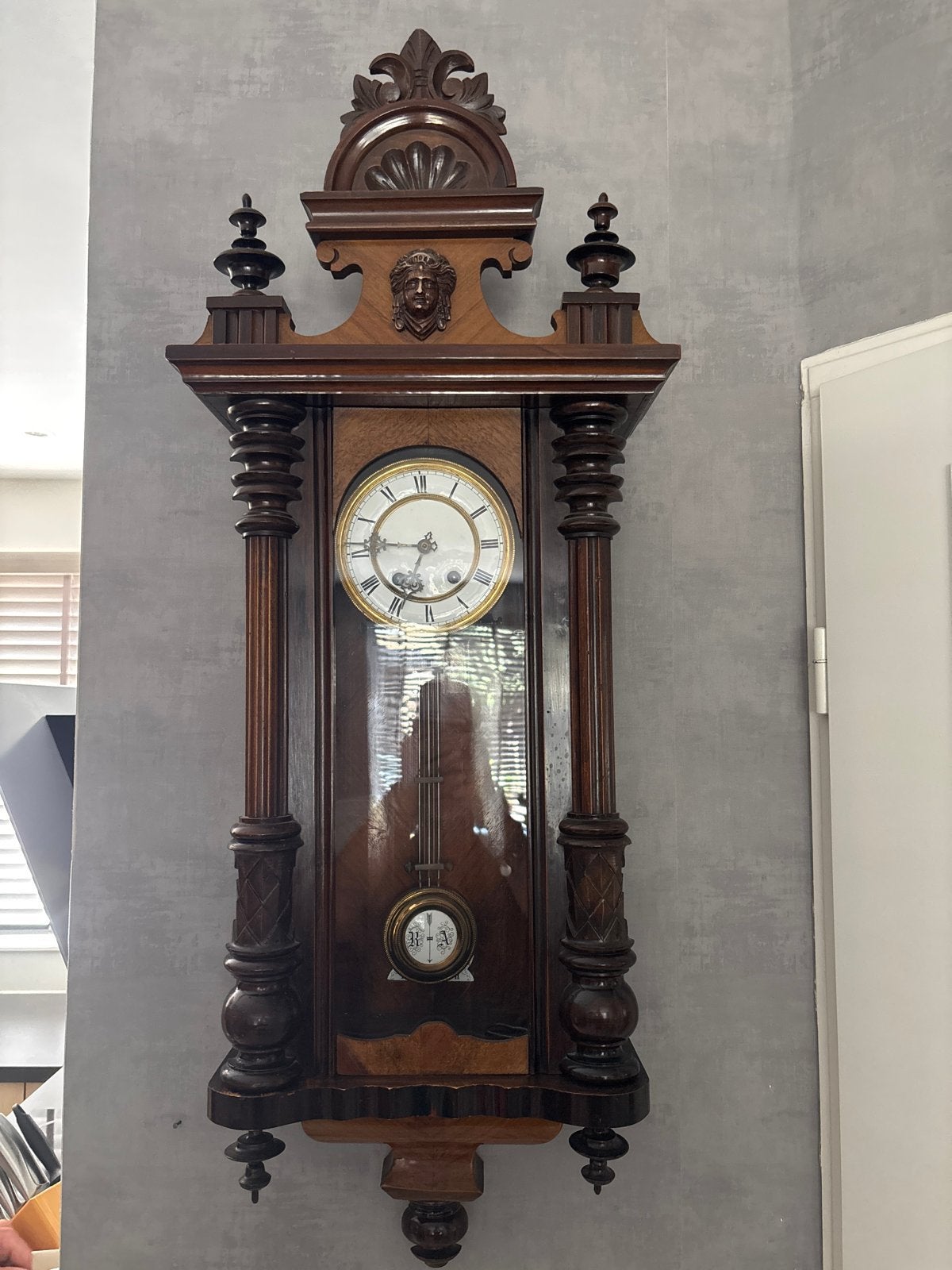 Antieke Regulateur Wandklok - Prachtig Houten Design, Ophalen