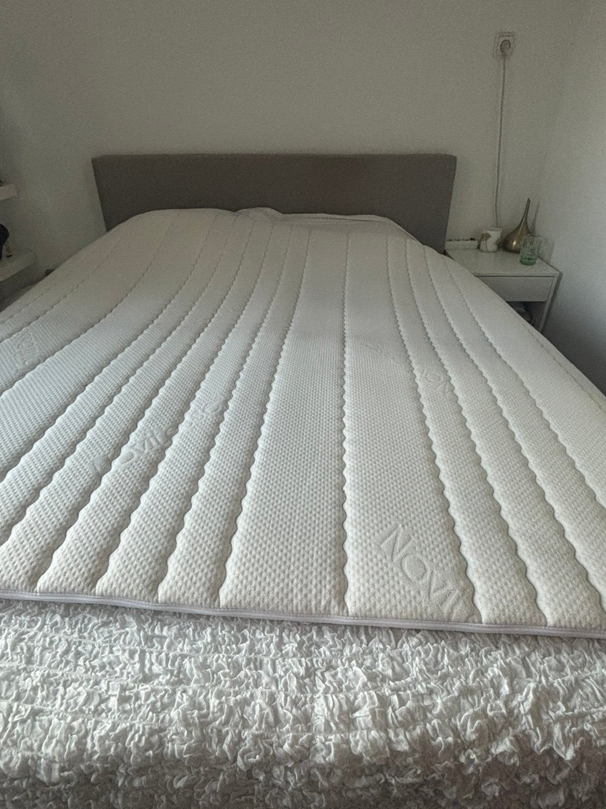 Boxspring Topper 160x200 2 persoons zgan, Huis en Inrichting, Slaapkamer | Boxsprings, Ophalen, Wit, Tweepersoons, Zo goed als nieuw
