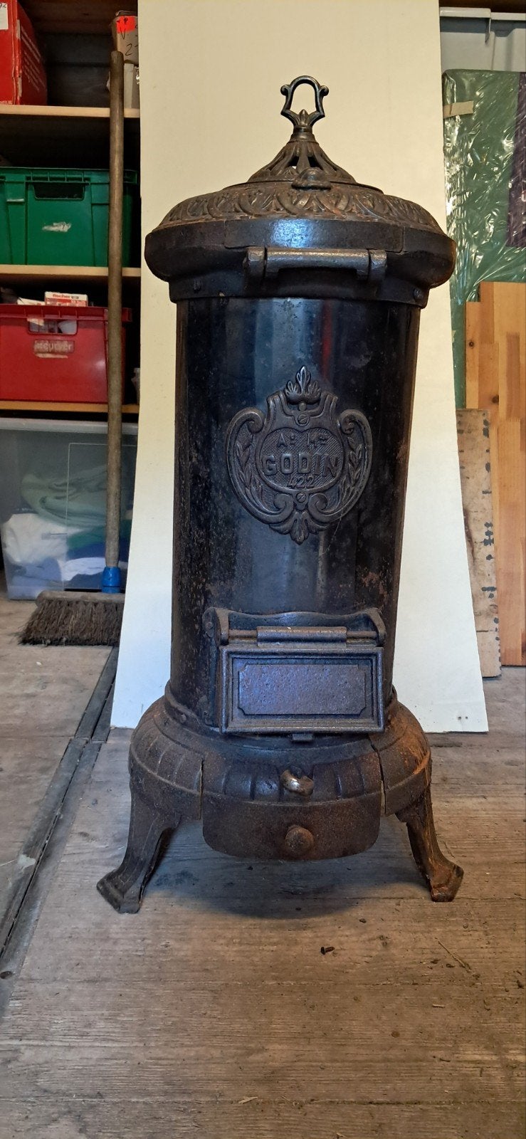 Antieke Godin Houtkachel - Model 422, Ophalen, Gebruikt, Houtkachel, Vrijstaand