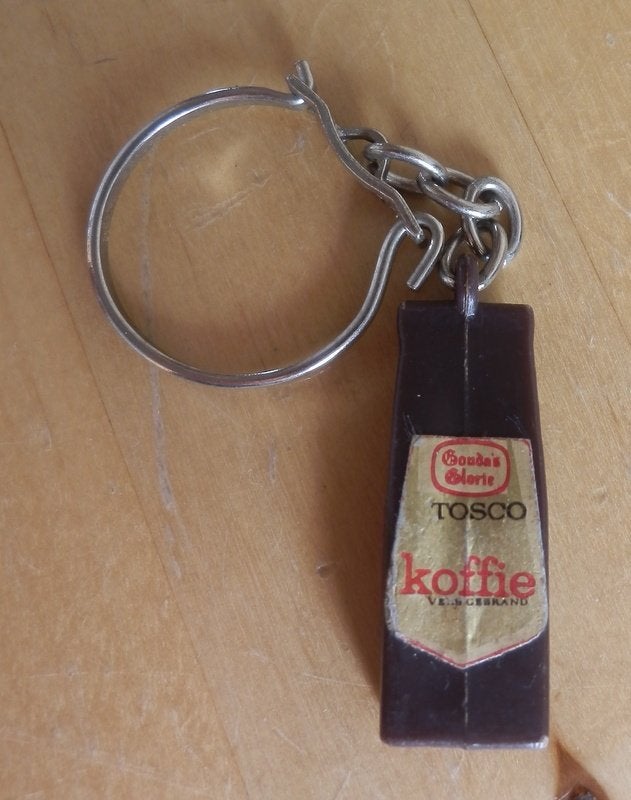 A1 sleutelhanger gouda; s glorie tosco koffie, Ophalen of Verzenden, Gebruikt