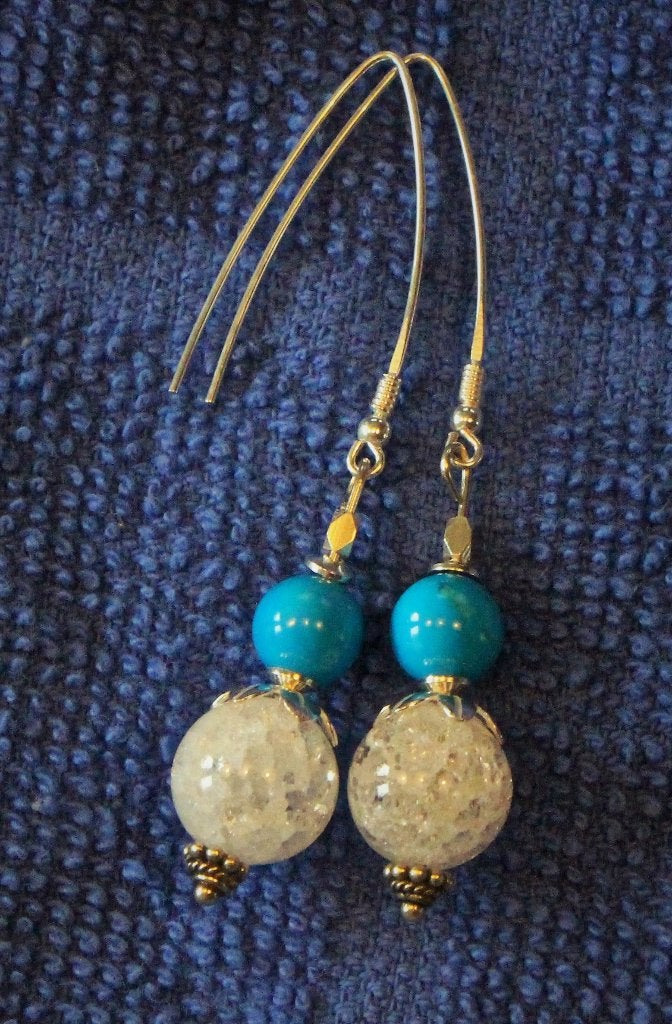 Oorbellen Bodine (zilver), Sieraden, Tassen en Uiterlijk, Oorbellen, Nieuw, Hangers, Zilver, Blauw, Met edelsteen, Met kristal