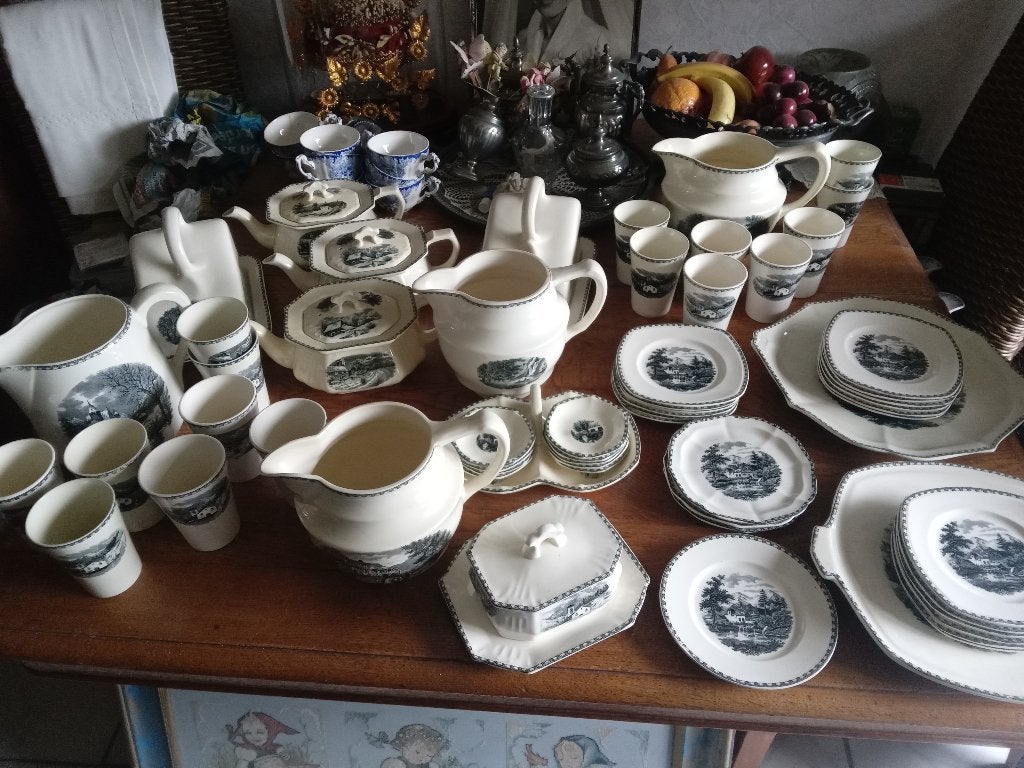 serviesdelen societe ceramique serie landschap, Ophalen of Verzenden