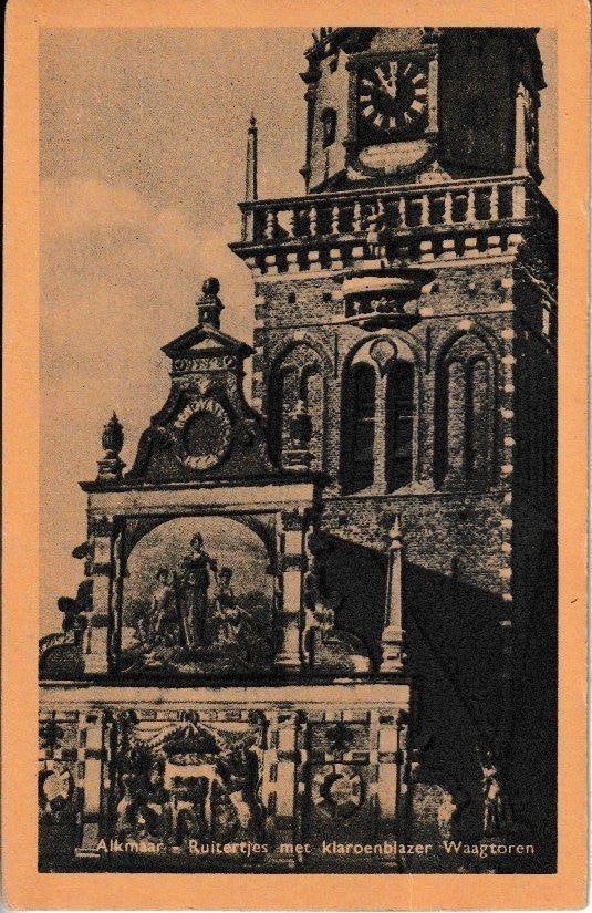 ALKMAAR -  RUITERTJES met KLAROENBLAZER / WAAGTOREN, Ophalen of Verzenden, 1920 tot 1940, Ongelopen, Noord-Holland