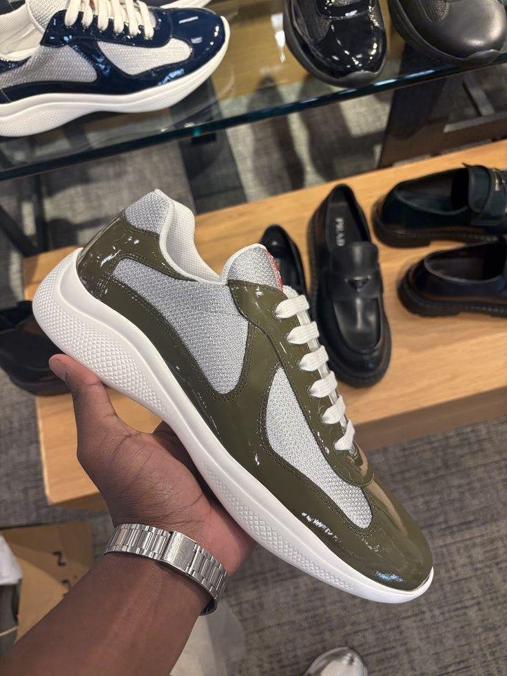 Prada Cups olive green, Kleding | Heren, Overige kleuren, Verzenden, Sportschoenen, Nieuw