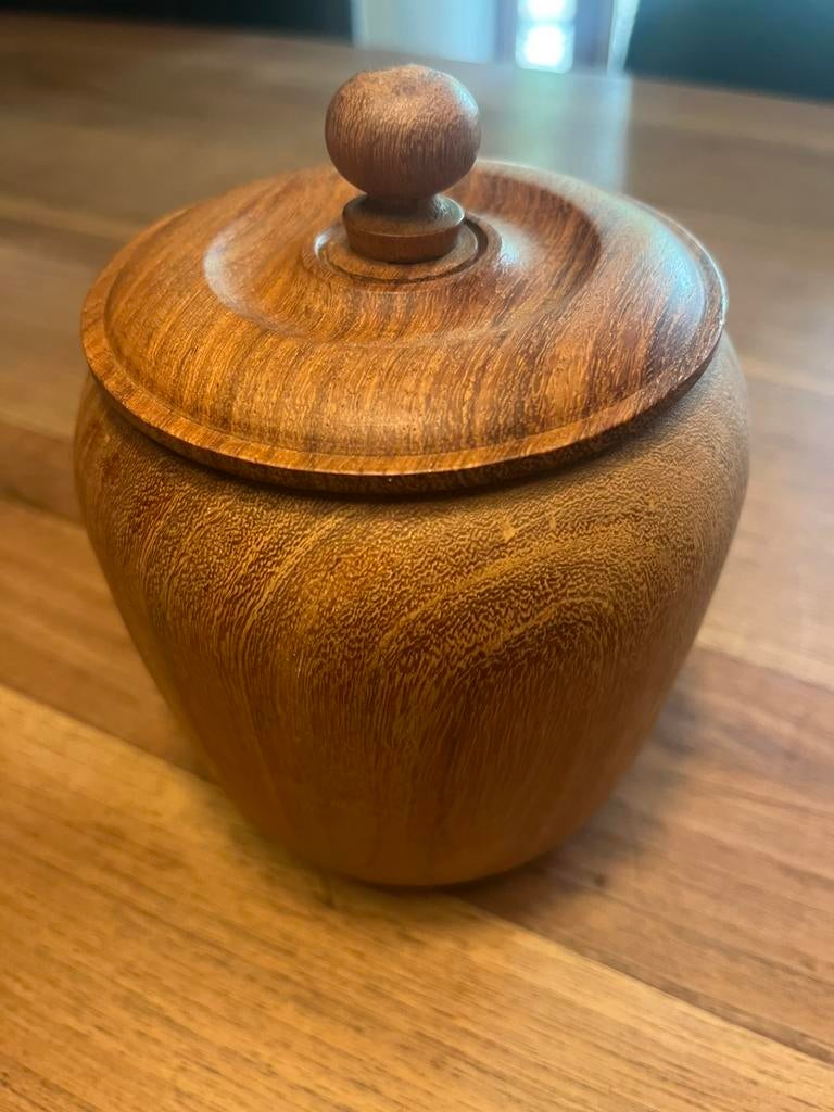 Houten potje, Ophalen, Gebruikt, Rond, Hout