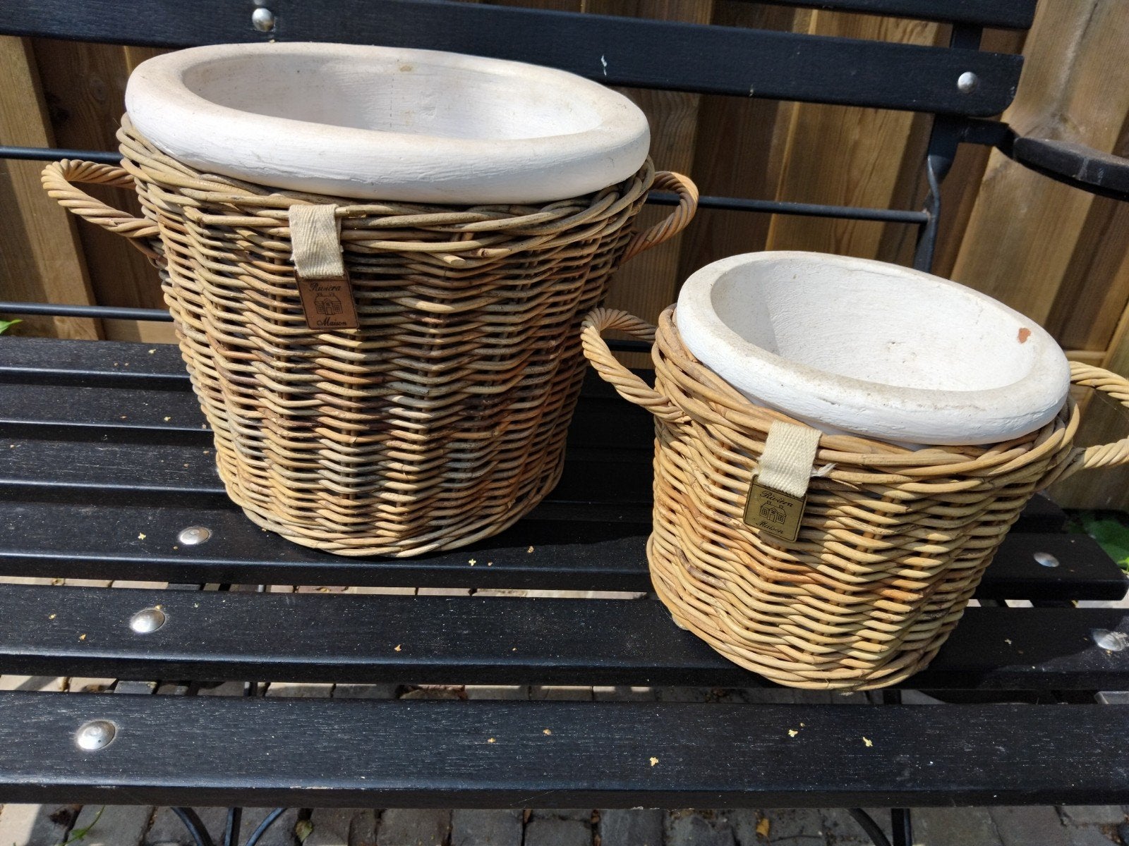 Riviera maison bloempotten rattan, Ophalen