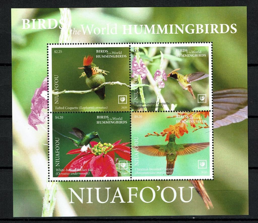 NIUAFO'OU 2020 PF BLOK KOLIBRIE'S VOGELS BIRDS, Ophalen of Verzenden, Postfris, Dier of Natuur