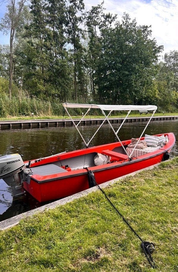 Reddingsboot reddingsvlet 4.80 mtr met 6 PK Honda, Ophalen, 5 m, Gebruikt, Polyester