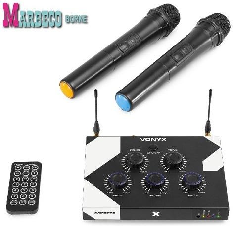 Karaoke mixer, Karaoke microfoon controller, Draadloos UHF, Vonyx, Nieuw, Info@marbeco.nl, Complete set