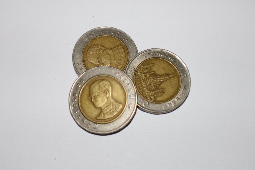 Munten Thailand 3x 10 Baht, Ophalen, Zuidoost-Azië, Setje