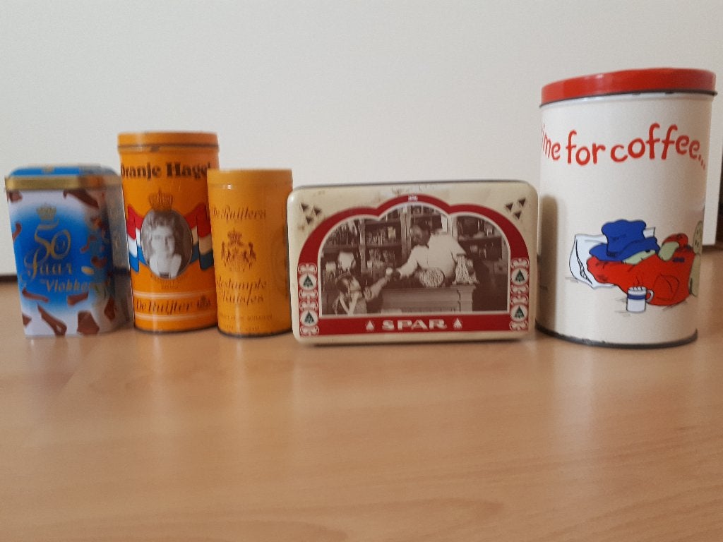 Diverse oude en nostalgische voorraadbussen/trommels, Verzamelen, Ophalen of Verzenden, Gebruikt