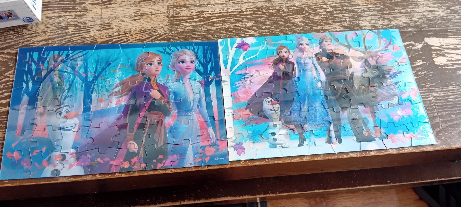 Frozen puzzel - Anna, Elsa, Olaf en Kristoff, Ophalen, 10 tot 50 stukjes, Gebruikt, 4 tot 6 jaar