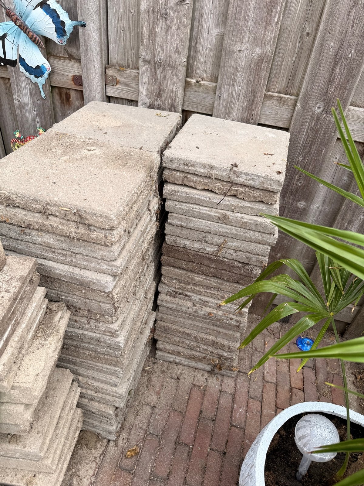 Stoeptegels gratis afhalen, Tuin en Terras, Tegels en Klinkers, Ophalen, Gebruikt, 10 m² of meer, Beton