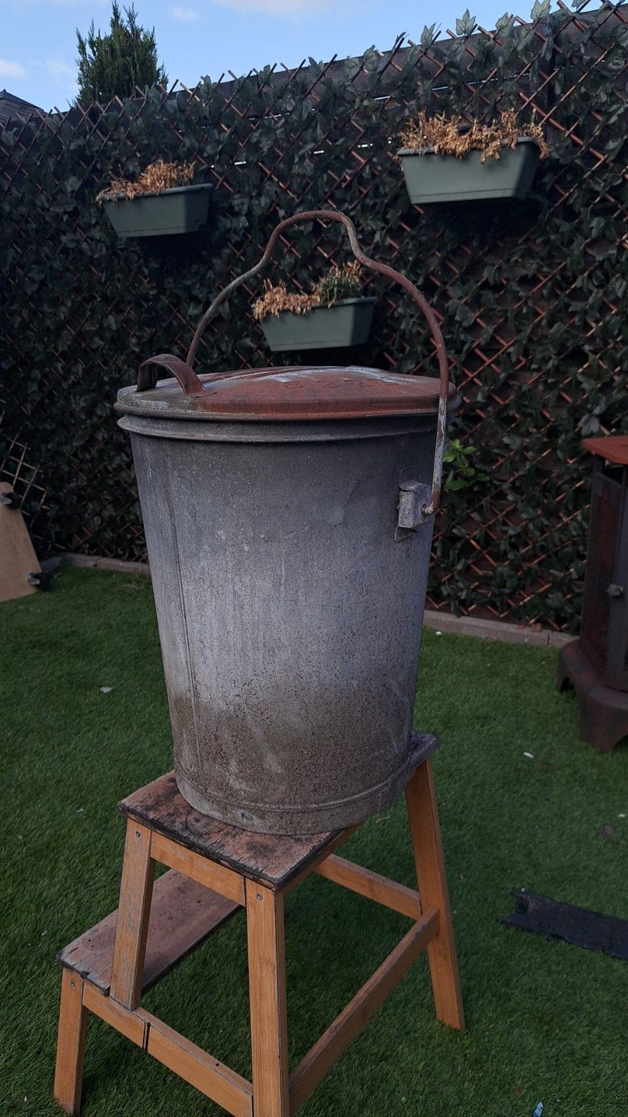 Originele vintage zinken vuilnisbak uit Rotterdam, Ophalen of Verzenden