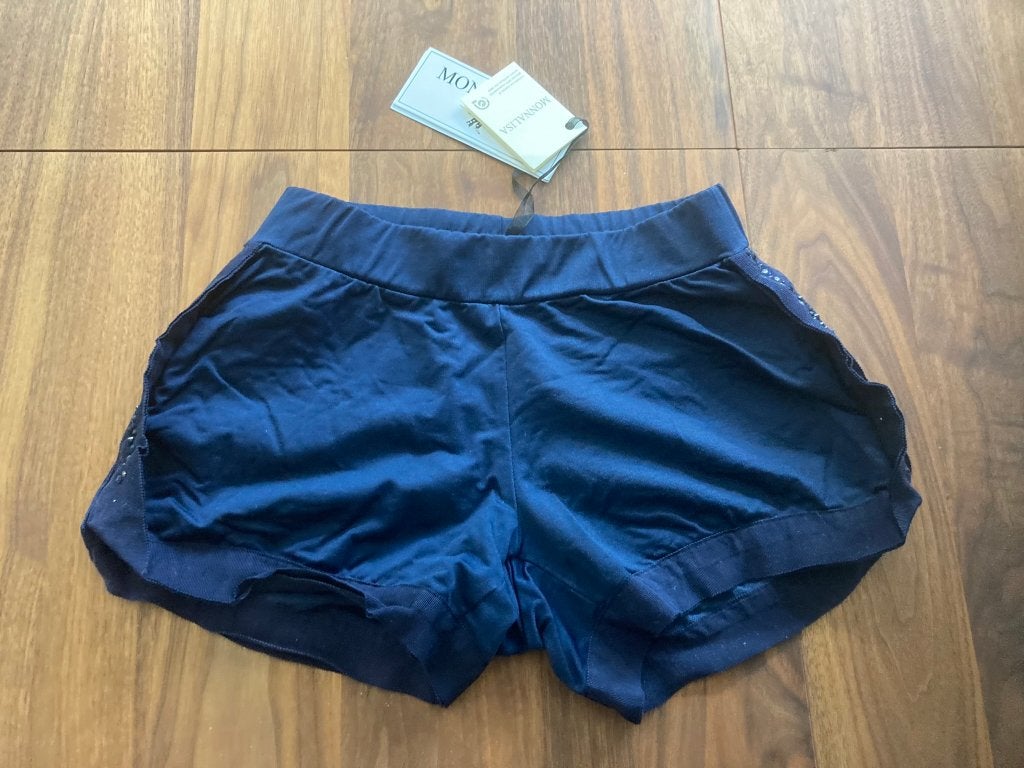 Monnalisa short korte broek navy stretch glitter maat 152!, Kinderen en Baby's, Broek, Gebruikt, Meisje, Ophalen of Verzenden