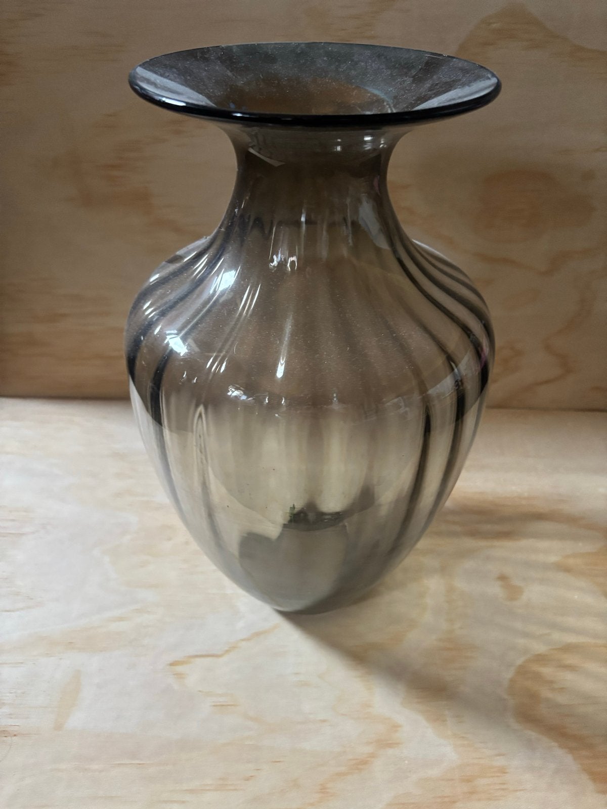 Elegante glazen vaas - Geribbeld design, Ophalen