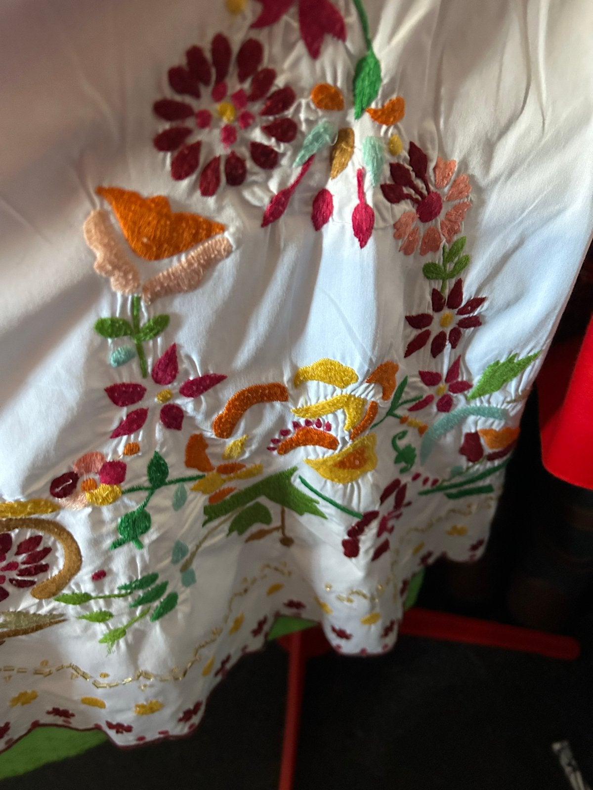 Pépé Jeans prachtige geborduurde rok, Ophalen of Verzenden, Zo goed als nieuw, Wit, Onder de knie