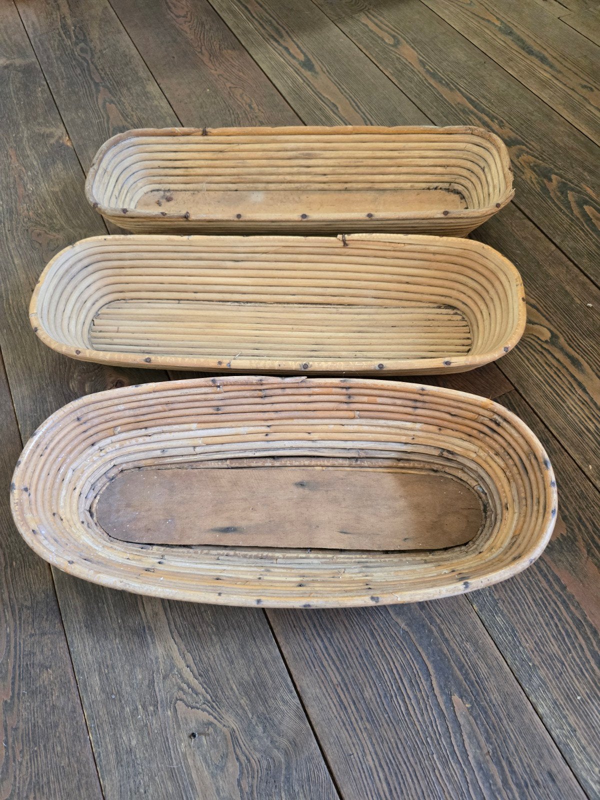 3 Antieke Franse Stokbrood Mandjes, Ophalen of Verzenden