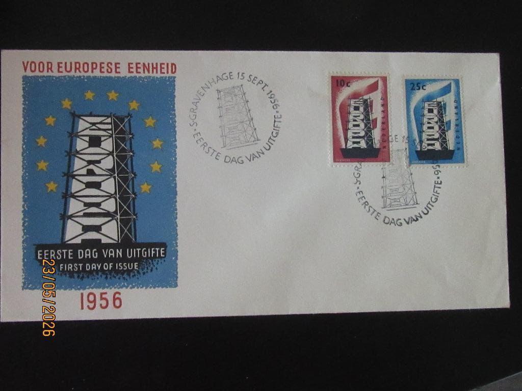 Nico Nederland FDC 27 Blanco + certificaat 1956, Ophalen of Verzenden, Onbeschreven, Nederland