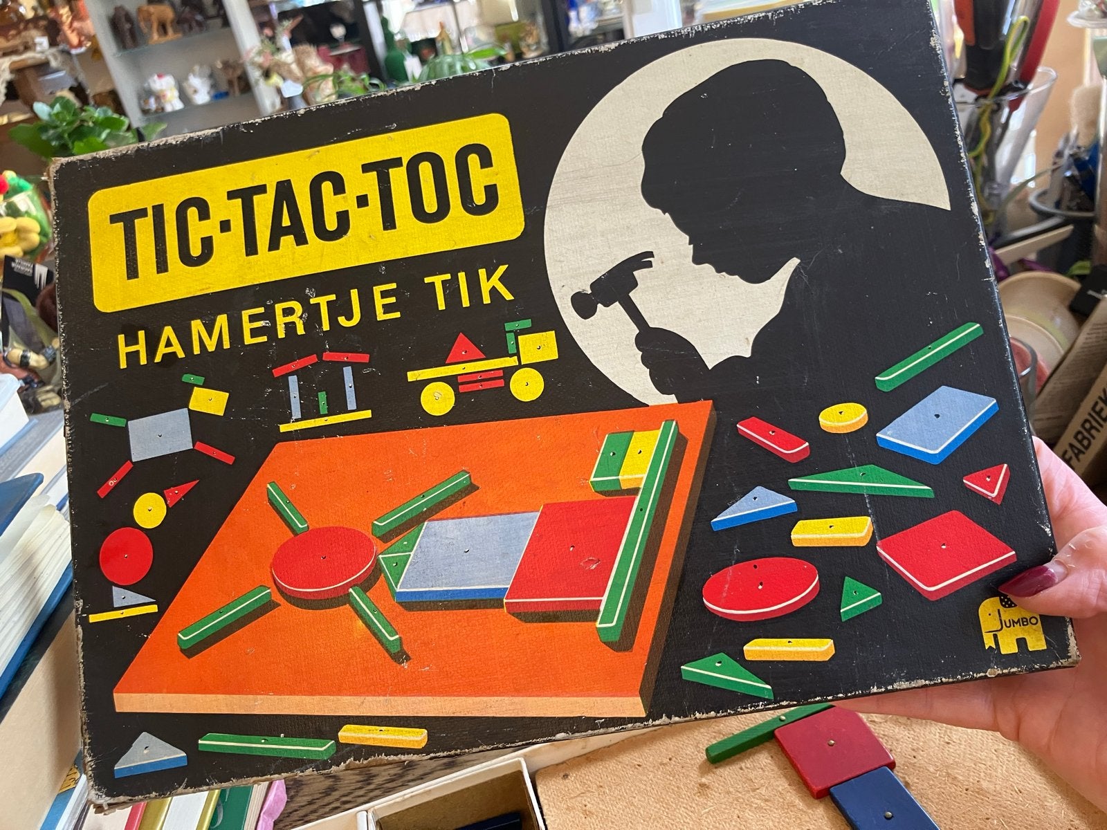 Vintage Jumbo Tic-Tac-Toc Hamertje Tik Spel, Ophalen of Verzenden, Gebruikt, Overige typen