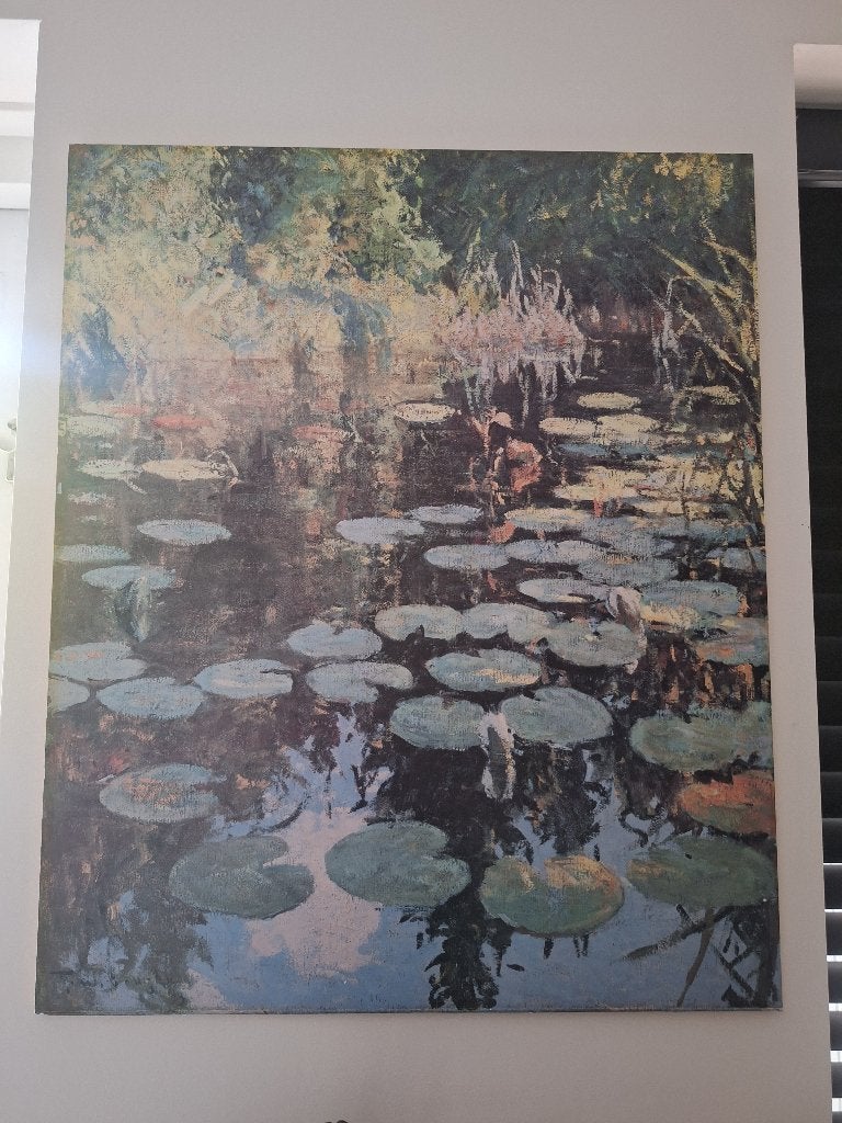 Schilderij monet, Antiek en Kunst, Kunst | Schilderijen | Klassiek, Ophalen, Klassiek, Maritiem / water, Overige ondergronden