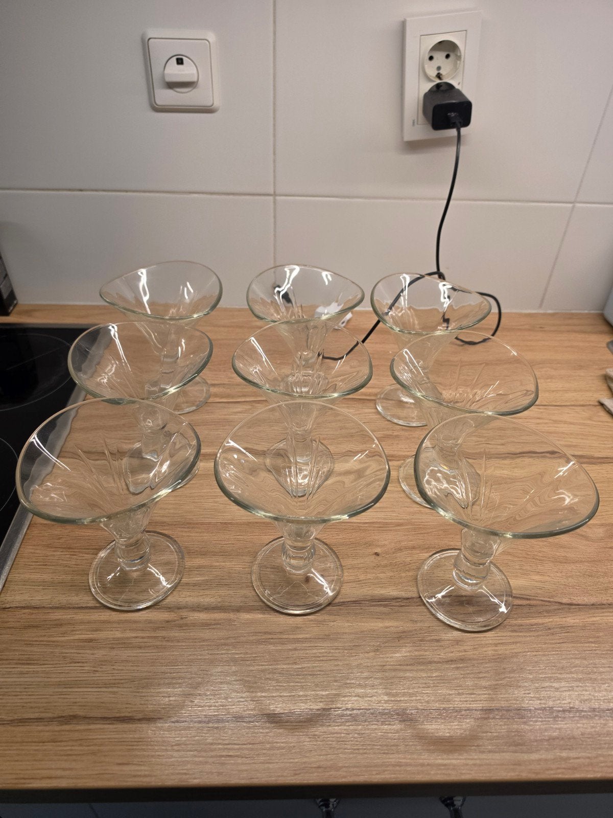 Vintage ijscoupe glazen / dessert glazen, Ophalen, Glas, Overige stijlen, Glas of Glazen