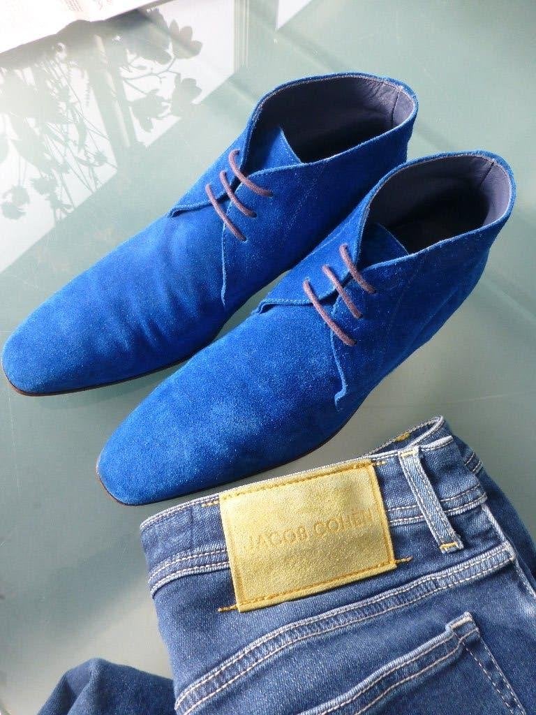 Greve suede. Maat 6,5, Blauw, Boots, Ophalen of Verzenden, Zo goed als nieuw