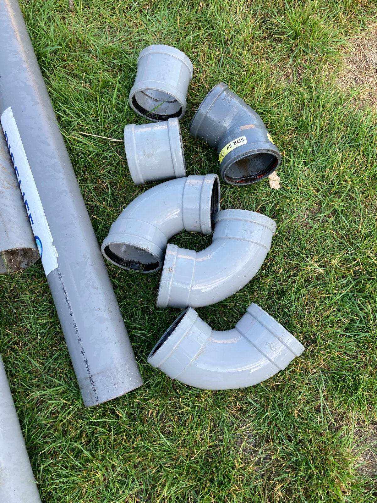 PVC hulpstukken manchet, Doe-het-zelf en Verbouw, Buizen en Afvoer, Afvoer, Gebruikt, Pvc, 2 tot 4 meter