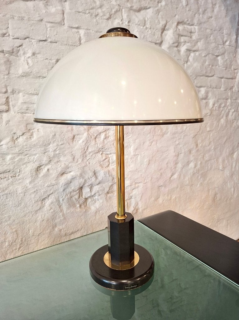 Vintage mushroomlamp van Bony Design, tafellamp, 80's, Gebruikt, Hout, Minder dan 100 cm, E27 (groot)
