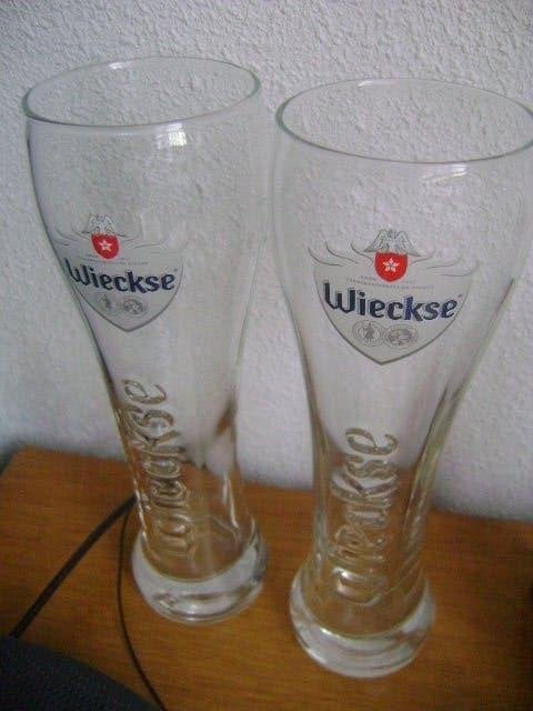 2 wieckse bier glazen, Verzamelen, Biermerken, Ophalen of Verzenden, Zo goed als nieuw, Glas of Glazen, Overige merken