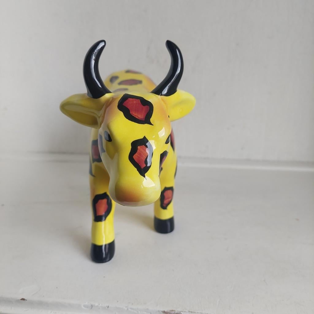 Lucky Vintage Cow Parade koe Keramiek - Gele koe met vlekken, Ophalen of Verzenden, Zo goed als nieuw, Dier