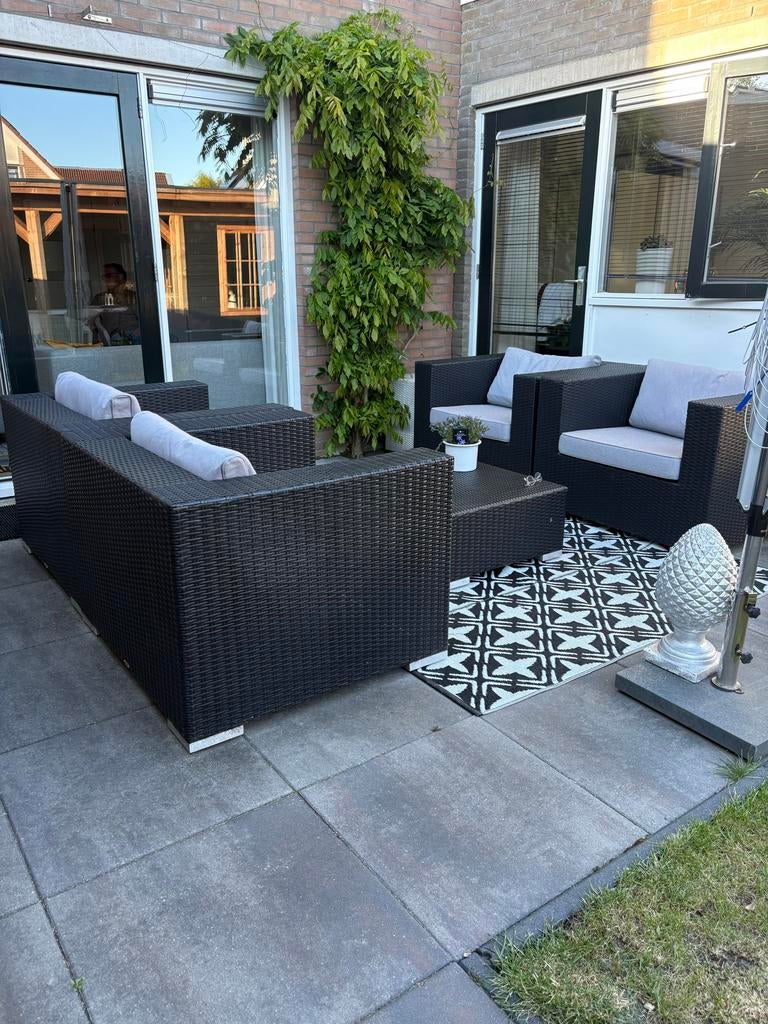 Prachtige loungeset met 4 stoelen en tafel, Tuin en Terras, Ophalen, 4 zitplaatsen, Zo goed als nieuw, Loungeset