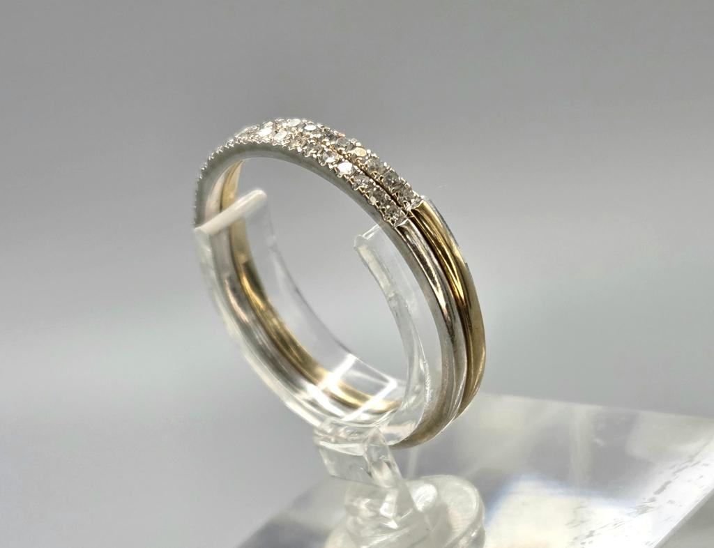 2x Gouden Vintage  ring met diamant .Ca: 0.30 ct.2026/329., Sieraden, Tassen en Uiterlijk, Ringen, ., Ophalen of Verzenden, Zo goed als nieuw