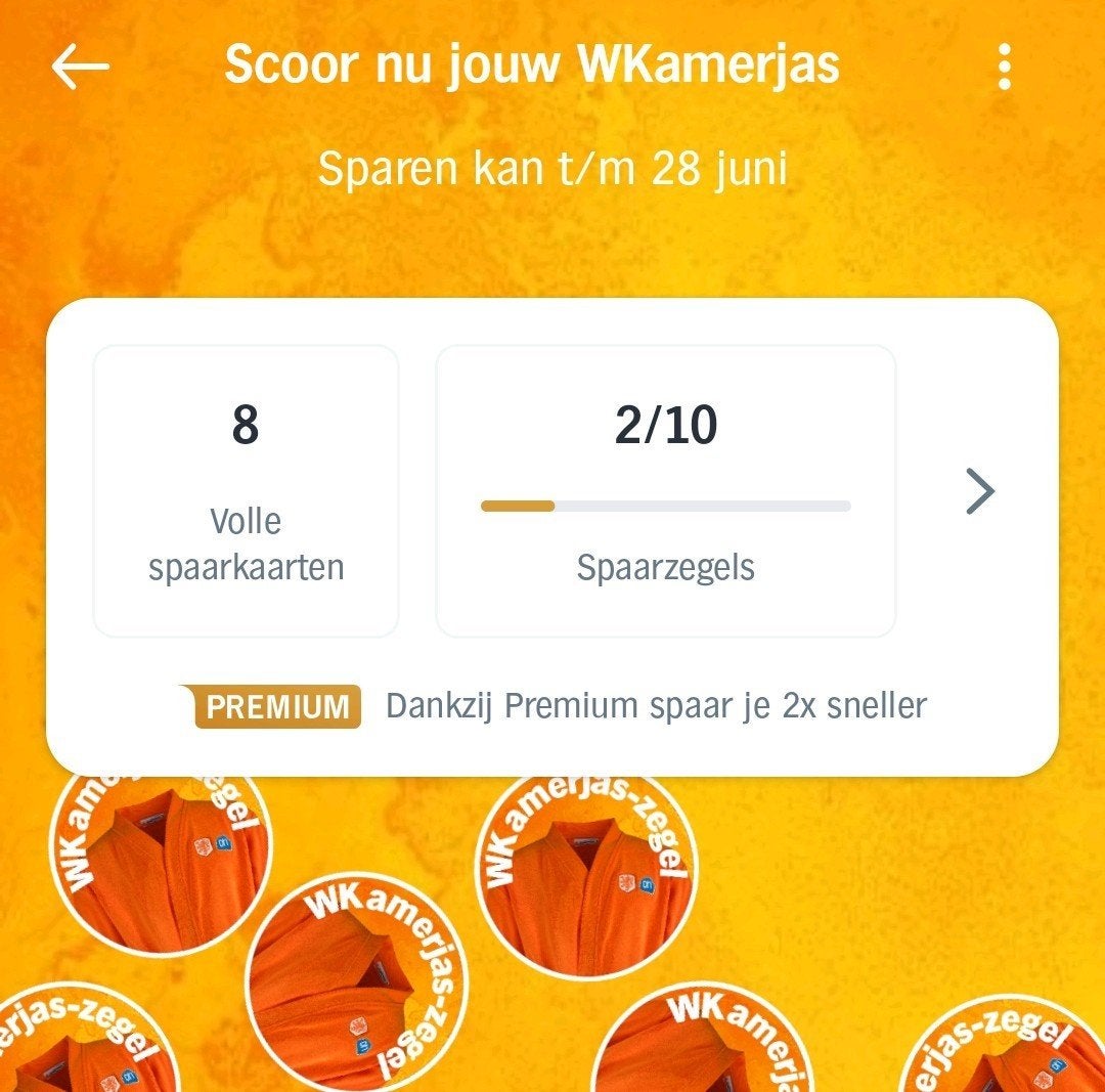 Albert Heijn Wkamerjas volle spaarkaarten / zegels, Albert Heijn, Ophalen