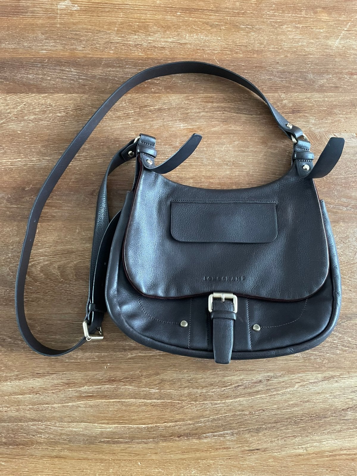 Longchamp Balzane, crossbody, saddle bag, chocoldadebruin, Verzenden, Gebruikt, Bruin