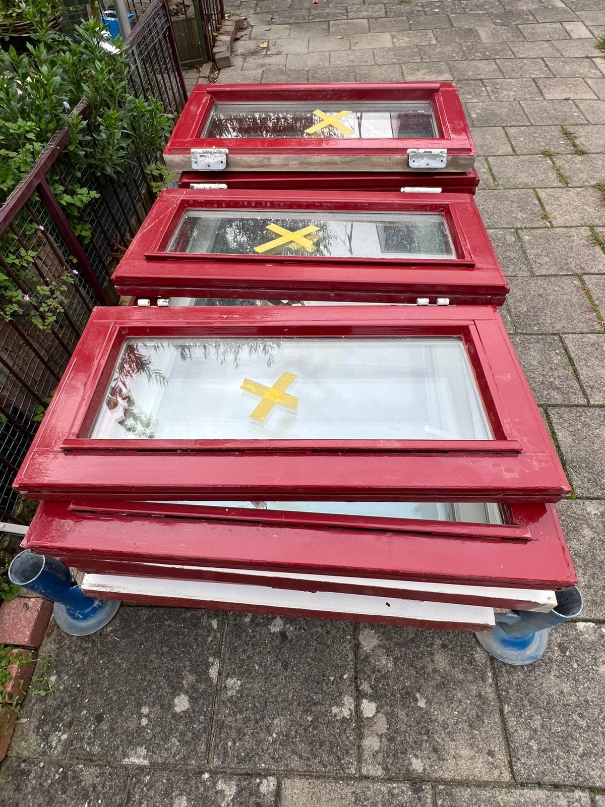 Hardhout ramen voor buiten, Ophalen, Gevelraam of Ruit, Minder dan 80 cm, Zo goed als nieuw