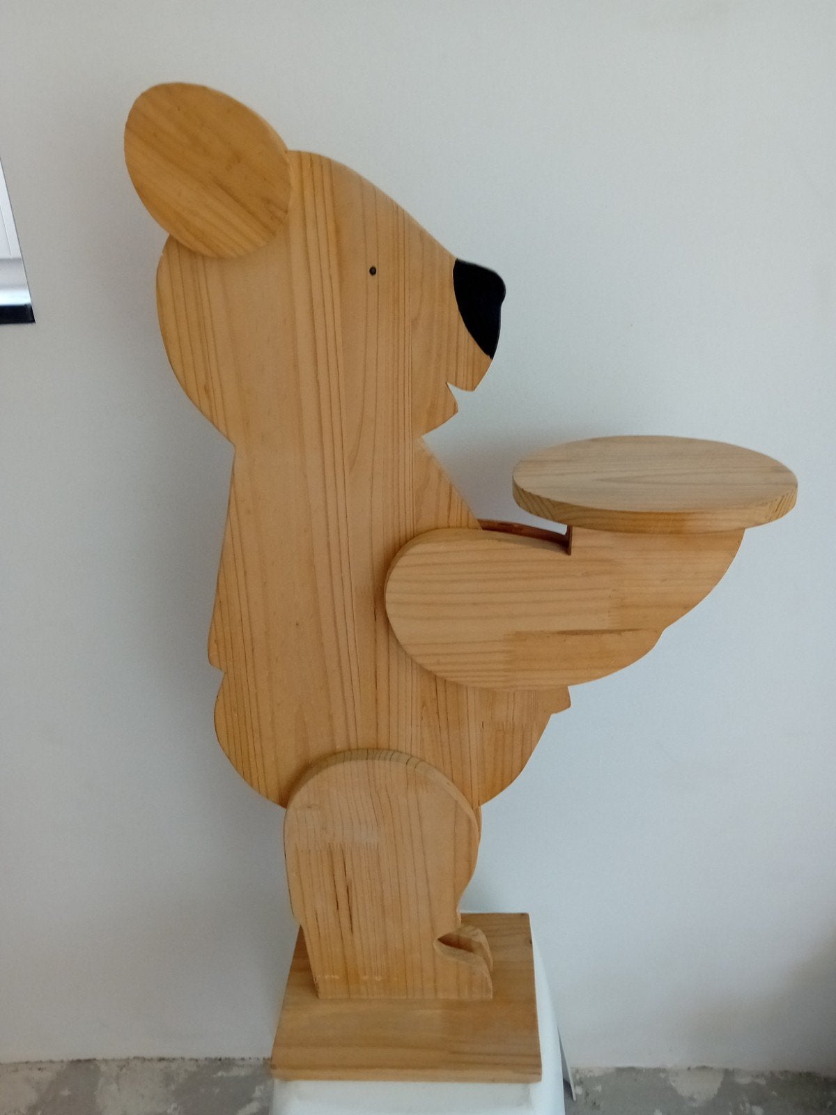 Grenen houten butlerbeer 94 cm hoog, Ophalen