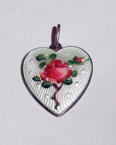Hanger Hartje Emaille Roos Gebed in Engels Ivar T. Holth, Verzenden, Zo goed als nieuw, Hart, Zilver