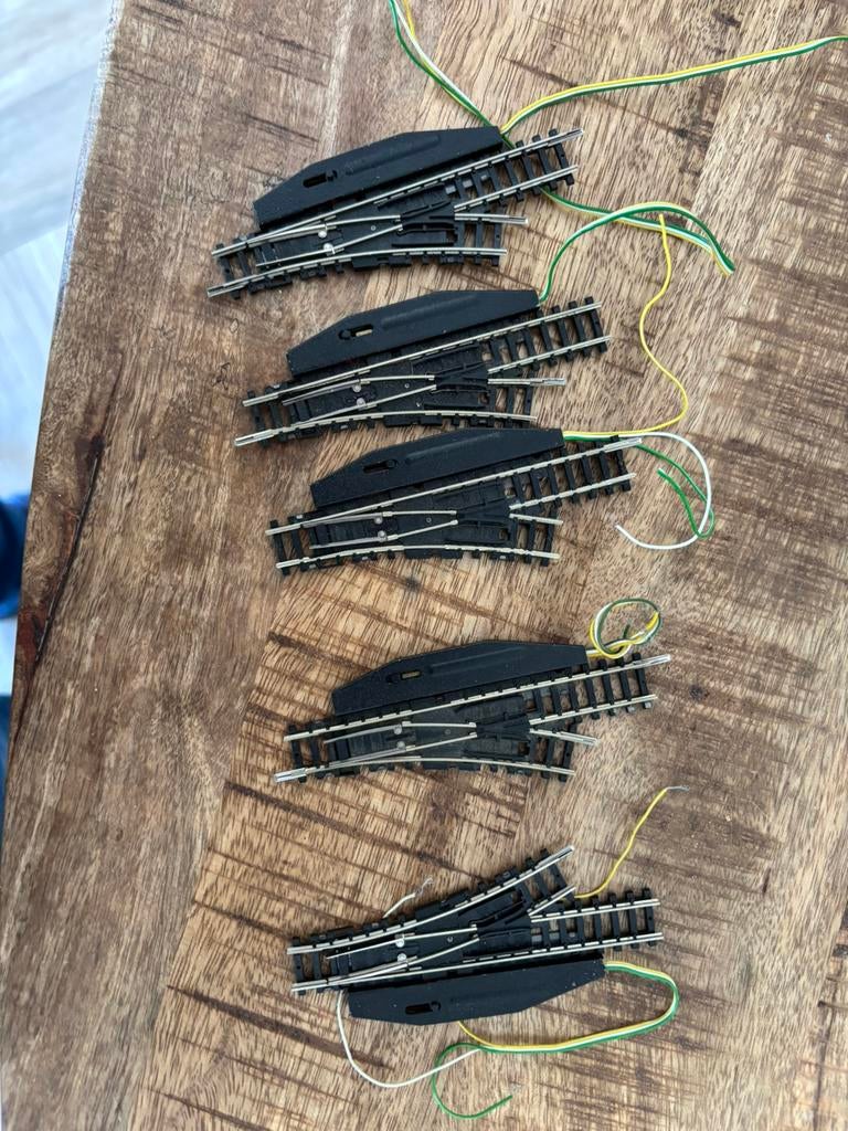 5 wissels minitrix, Gebruikt, Gelijkstroom, Trix, Rails