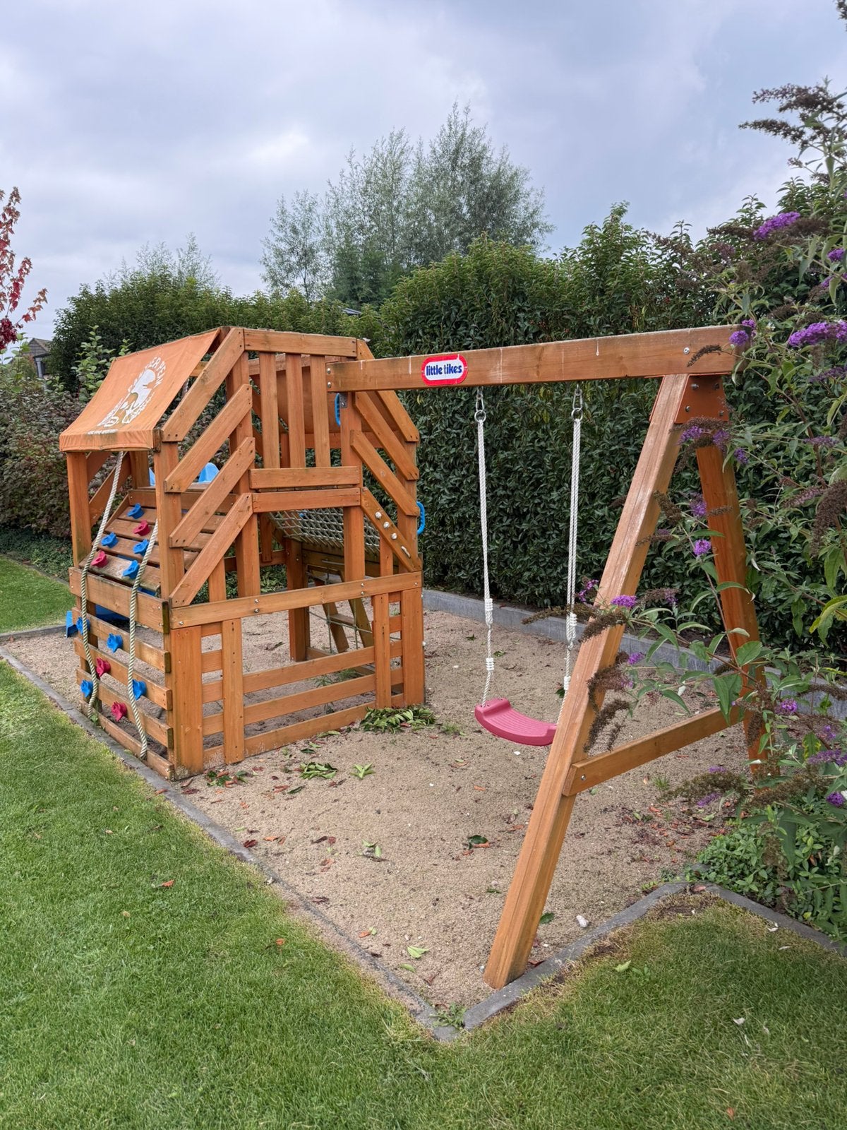 Little Tikes klimhuis met glijbaan en schommel, Kinderen en Baby's, Speelgoed | Buiten | Speeltoestellen, Ophalen, Gebruikt, Klimnet