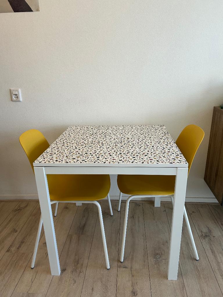 Tafel an chairs, Ophalen, Gebruikt, 50 tot 100 cm, Vierkant