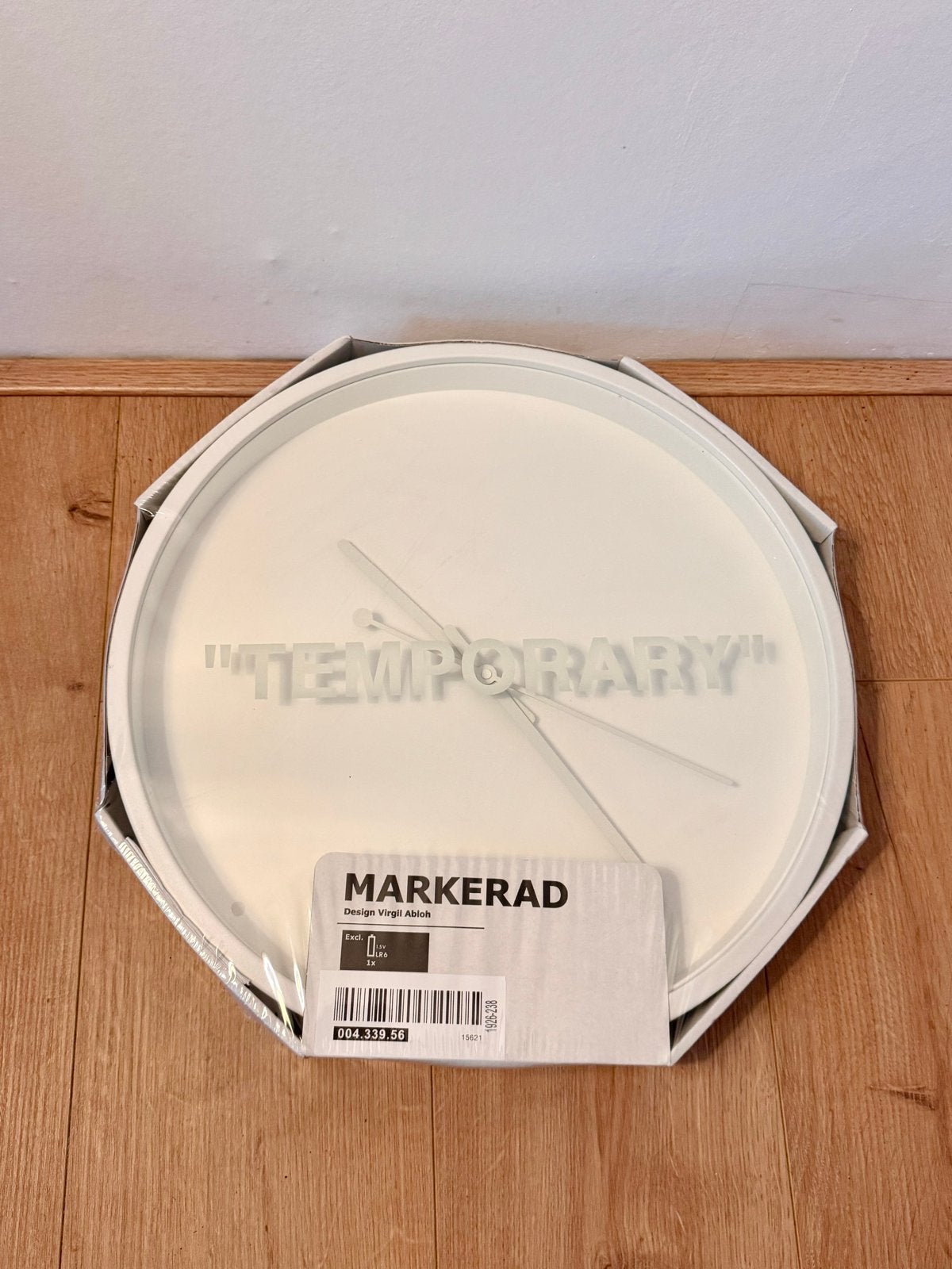 IKEA MARKERAD "TEMPORARY" Klok - Virgil Abloh, Ophalen, Wandklok, IKEA, Wit