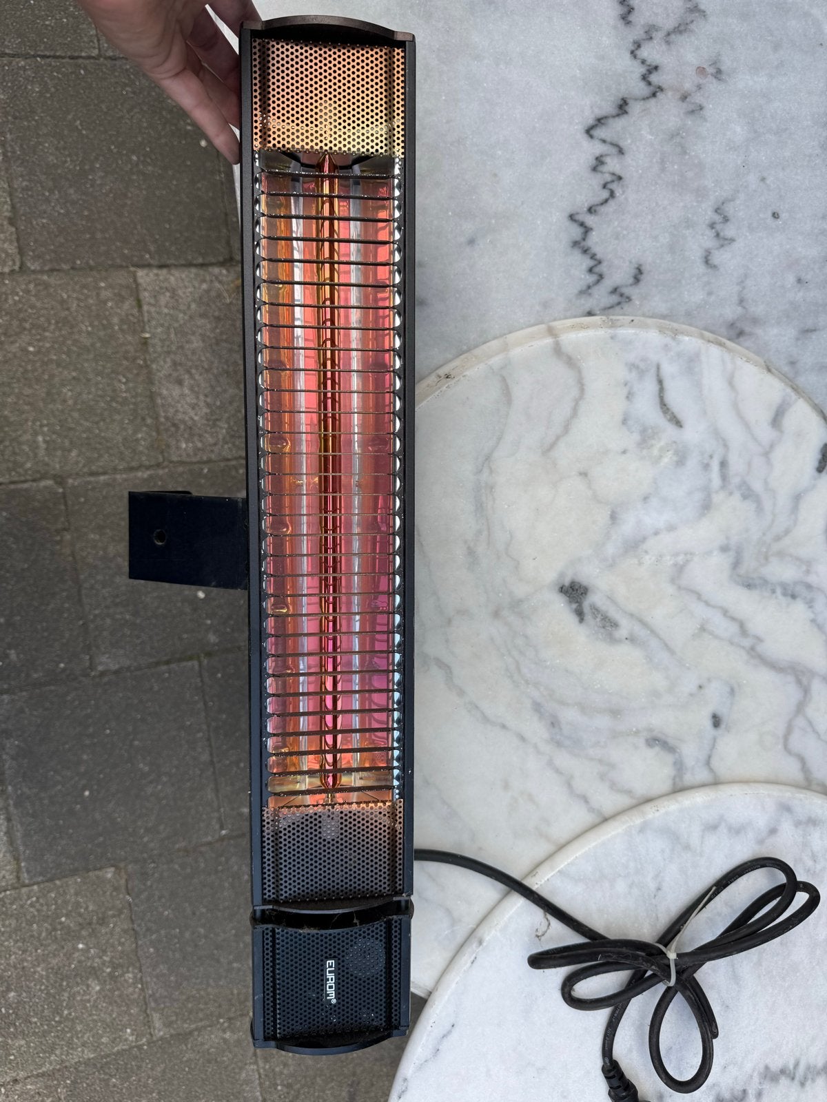 4 stuks Eurom Golden 2000 Shadow Terrasverwarmer, Ophalen, Gebruikt, Elektrisch, Wand