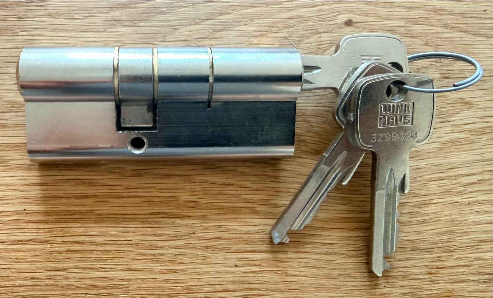 Winkhaus SKG 2 sterren cilinderslot met 3 sleutels, Doe-het-zelf en Verbouw, Ophalen of Verzenden, Nieuw, Rvs, Slot