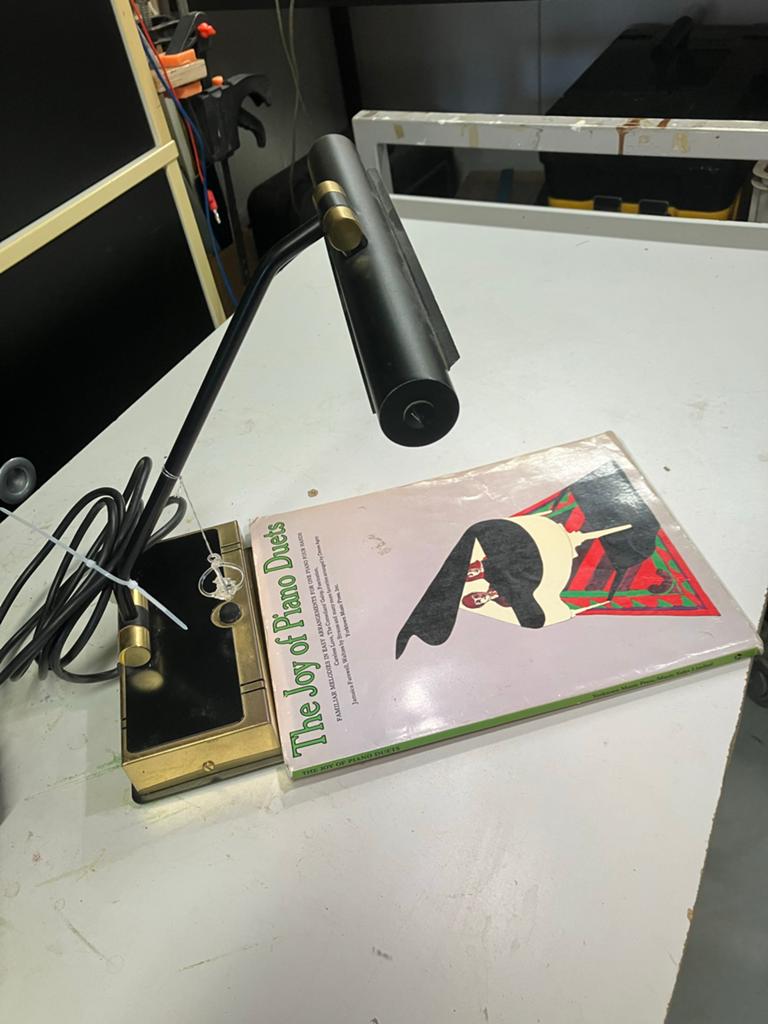 Vintage Zwarte Bureaulamp met Gouden Details, Ophalen of Verzenden, Zo goed als nieuw