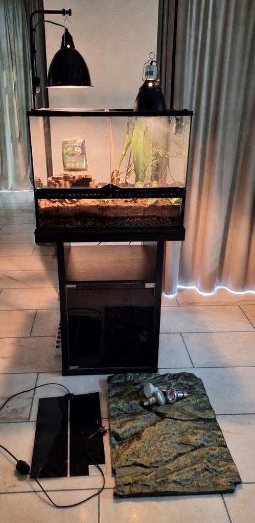 Exo terra terrarium 45x60x45 inclusief exo terra meubel, Ophalen of Verzenden, Zo goed als nieuw, Terrarium of Paludarium