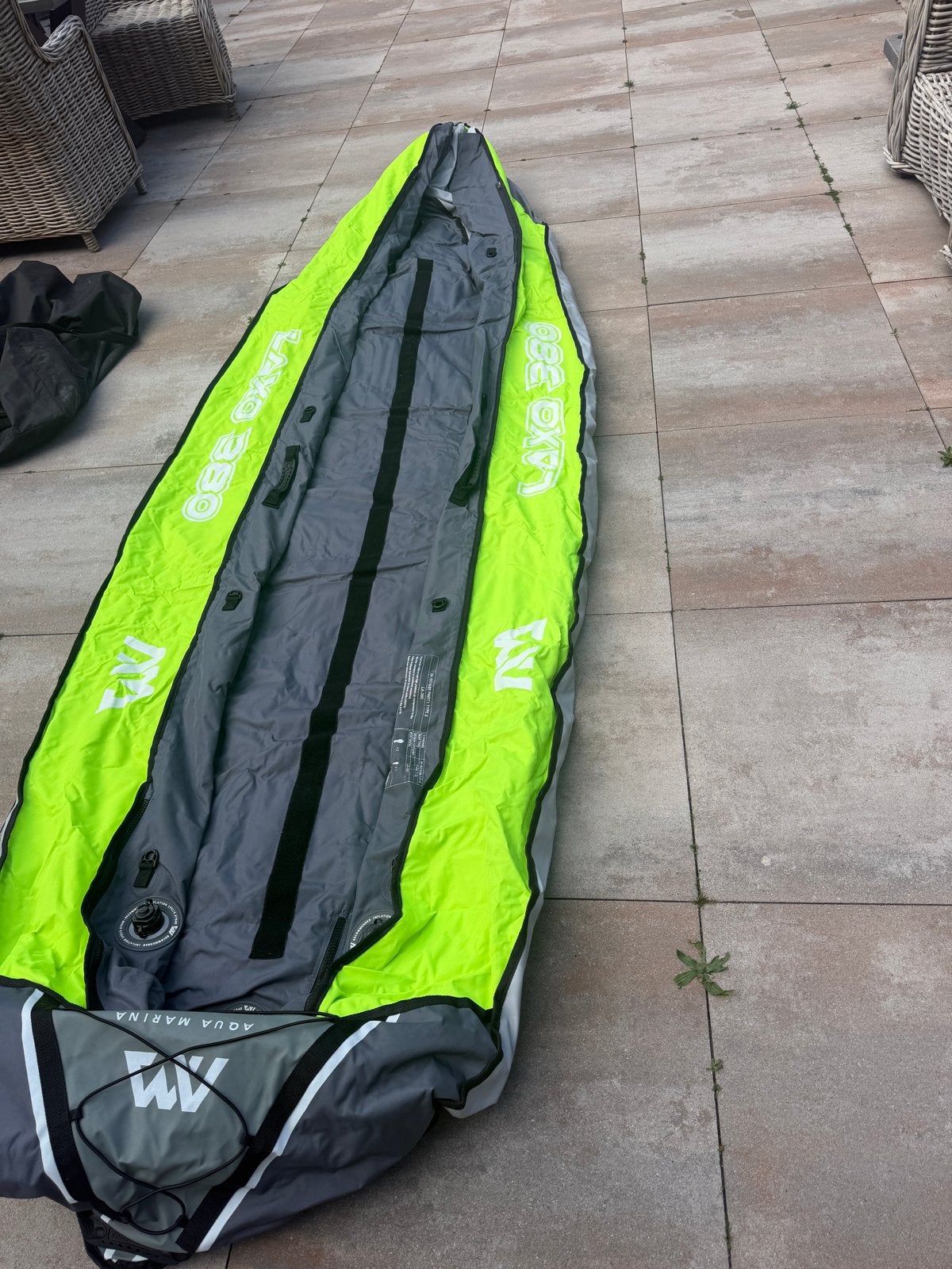 Aqua Marina Laxo LA-380 Kajak - Zo goed als nieuw!, Watersport en Boten, Kajaks, Ophalen, Opblaasbaar, Zo goed als nieuw, 3-persoons of meer