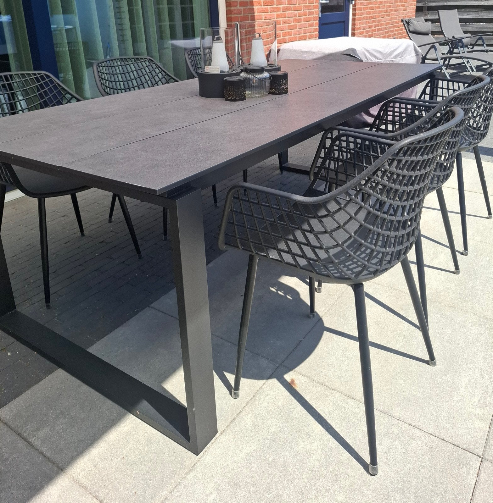 Zgan onderhoudsarme prachtige  tuinset, Ophalen, Zo goed als nieuw, Rechthoekig, Aluminium